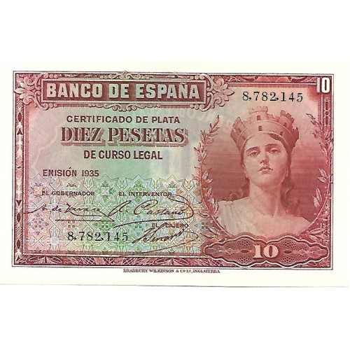 1935 - Spain PIC 86 10 pesetas UNC-