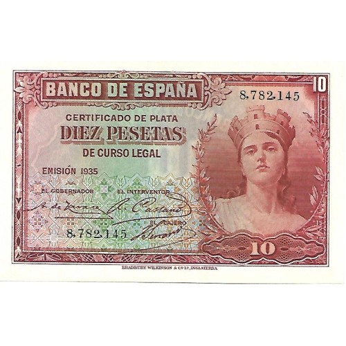 1935 - España GU 381 billete de 10 pesetas S/C-