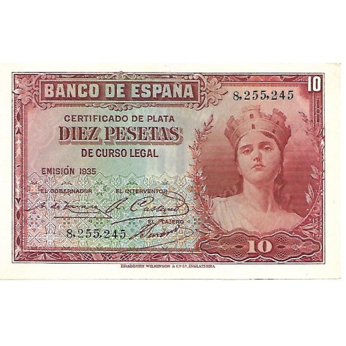 1935 - España GU 381 billete de 10 pesetas S/C