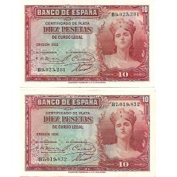 1935 - Spain PIC 86 10 pesetas VF