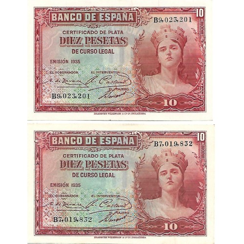1935 - España GU 382 billete de 10 pesetas MBC