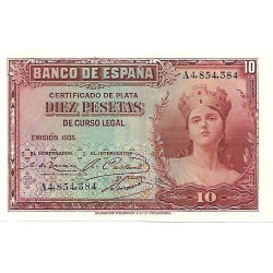 1935 - Spain PIC 86 10 pesetas UNC