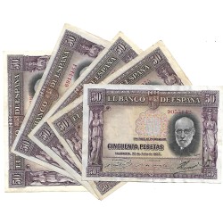 1938 - Spain PIC 88 50 pesetas F