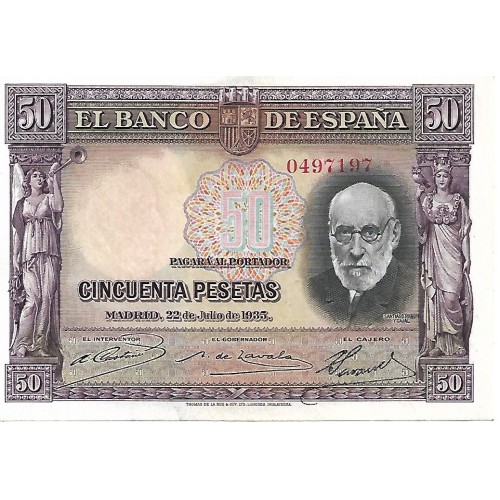 1938 - Spain PIC 88 50 pesetas UNC