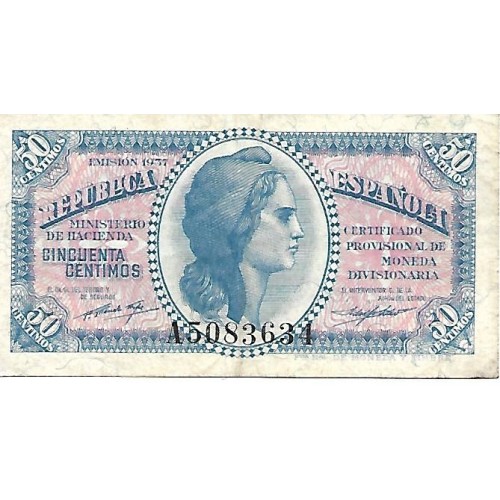 1937 - España GU 416 billete de 50 centimos MBC