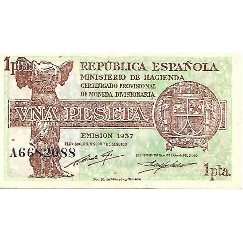 1937 - España GU 418 billete de 1 peseta EBC