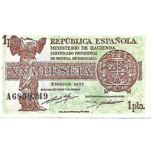 1937 - España GU 418 billete de 1 peseta S/C