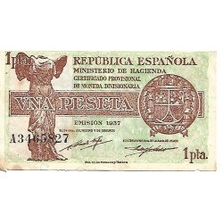 1937 - Spain PIC 94 1 peseta VF 1937 - Spain PIC 94 1 peseta VF
