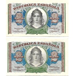 1938 - Spain PIC 95 2 pesetas XF 1938 - Spain PIC 95 2 pesetas XF