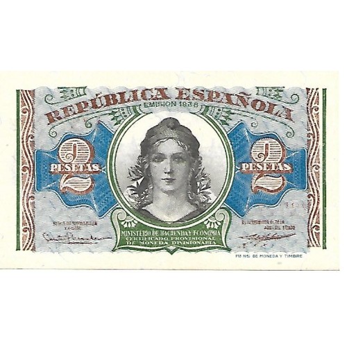 1938 - España GU 420 billete de 2 pesetas S/C