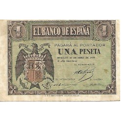 1938 - Spain PIC 108 1 peseta F 1938 - Spain PIC 108 1 peseta F