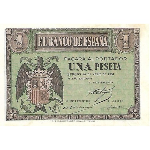 1938 - España GU 433 billete de 1 peseta EBC
