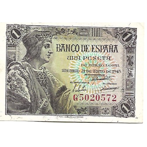 1943 - España GU 439 1 peseta S/C