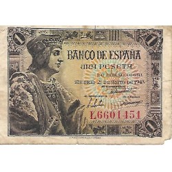 1943 - Spain PIC 126 1 peseta PR 1943 - Spain PIC 126 1 peseta PR