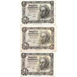 1951 - España GU 445 billete de 1 peseta BC CON SERIE