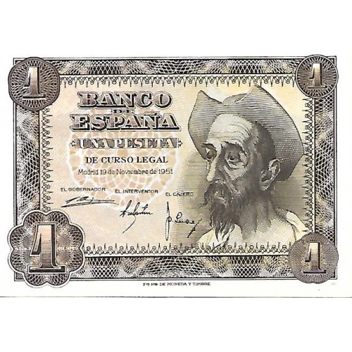 1951 - España GU 445 billete de 1 peseta EBC