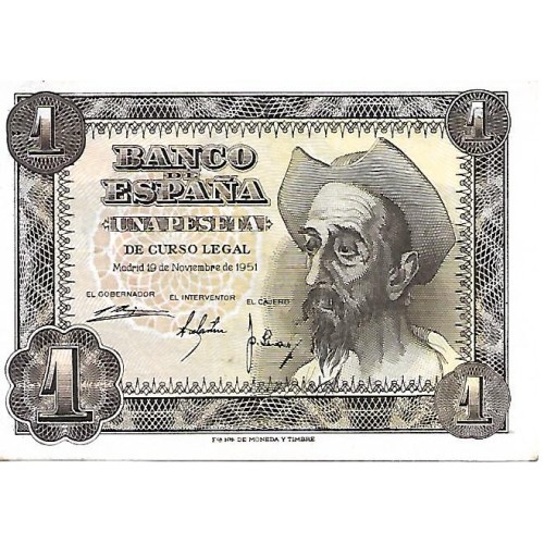 1951 - España GU 445 billete de 1 peseta S/C