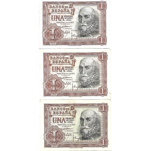 1953 - España GU 447 billete de 1 peseta BC