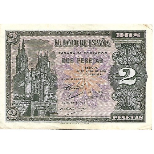1938 - España GU 449 billete de 2 pesetas EBC