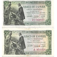 1945 - Spain PIC 129 5 pesetas VF