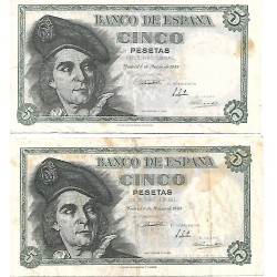 1948 - Spain PIC 136 5 pesetas F 1948 - Spain PIC 136 5 pesetas F