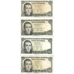 1951 - Spain PIC 140 5 pesetas F