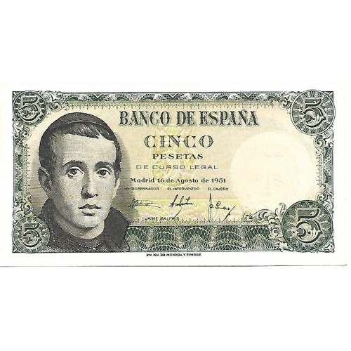 1951 - España GU 467 billete de 5 pesetas S/C