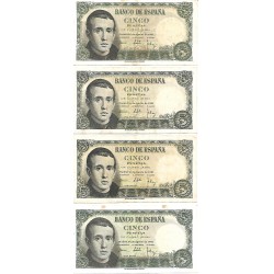 1951 - Spain PIC 140 5 pesetas VF