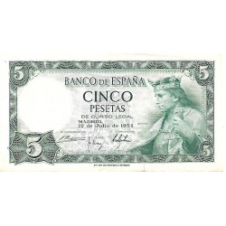 1954 - Spain PIC 146 5 pesetas VF 1954 - Spain PIC 146 5 pesetas VF