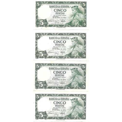 1954 - España GU 469 billete de 5 pesetas EBC