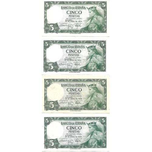 1954 - España GU 469 billete de 5 pesetas MBC