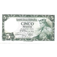 1954 - Spain PIC 146 5 pesetas UNC