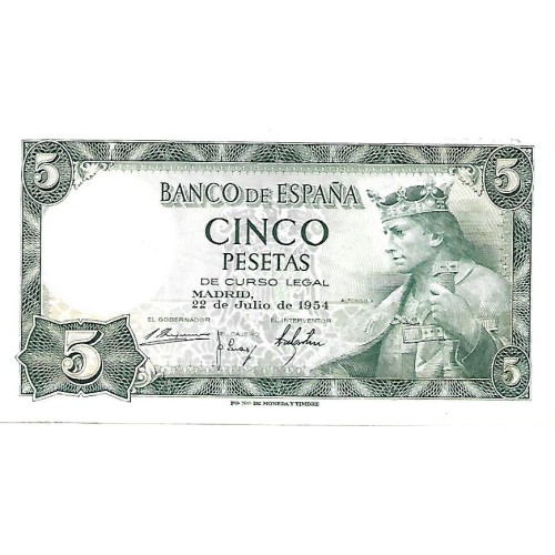 1954 - España GU 469 billete de 5 pesetas S/C