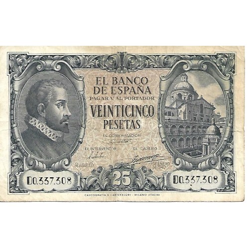 1940 - España GU 474 billete de 25 pesetas BC