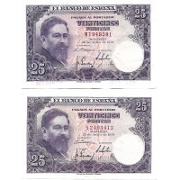 1954 - Spain PIC 147 25 pesetas VF