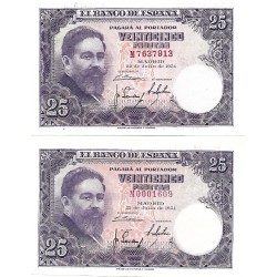 1954 - Spain PIC 147 25 pesetas UNC- 1954 - Spain PIC 147 25 pesetas UNC-