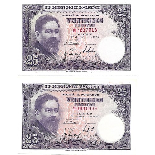 1954 - España GU 478 billete de 25 pesetas S/C-