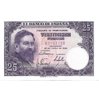 1954 - Spain PIC 147 25 pesetas UNC