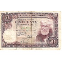 1951  - Spain PIC 141 50 pesetas G