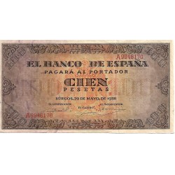 1938 - Spain PIC 113 100 pesetas XF 1938 - Spain PIC 113 100 pesetas XF