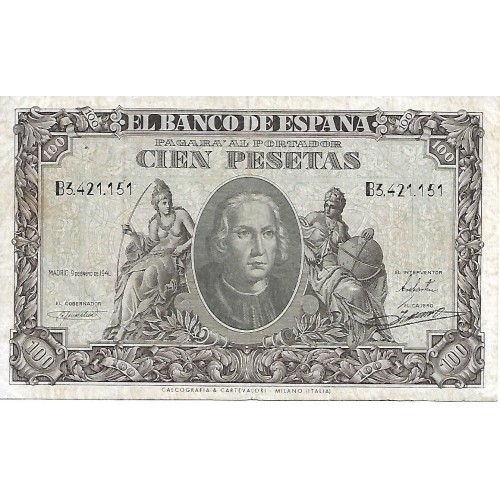 1940 - España GU 486 billete de 100 pesetas MBC