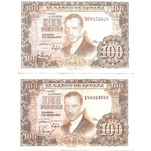 1953 - España GU 492 billete de 100 pesetas MBC