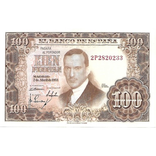 1953 - España GU 492 billete de 100 pesetas S/C