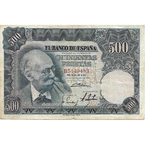 1951 - España GU 504 billete de 500 pesetas BC