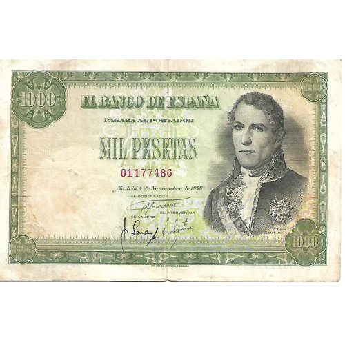 1949 - España GU 514 billete de 1000 pesetas BC