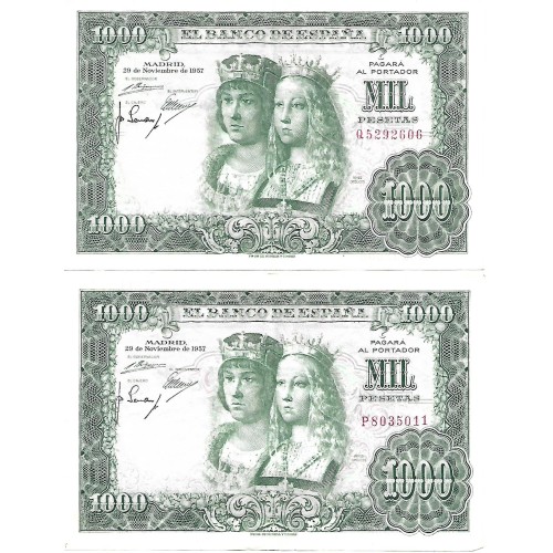 1957 - España GU 518 billete de 1000 pesetas MBC