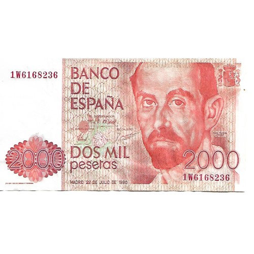 1980 - España GU 532 billete de 2000 pesetas BC