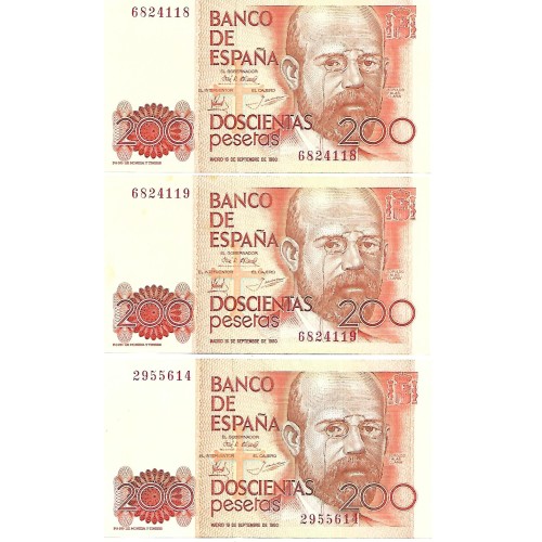 1980 - España GU 533 billete de 200 pesetas EBC SIN SERIE