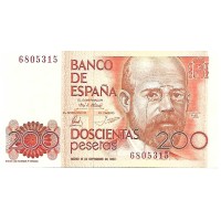 1980 - Spain PIC 156 200 pesetas UNC NO SERIE
