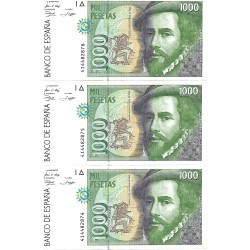 1992 - Spain PIC 163 1000 pesetas XF SERIE A/6Z 1992 - Spain PIC 163 1000 pesetas XF SERIE A/6Z